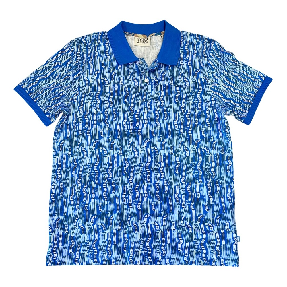 Men’s Large Scotch & Soda Retro Blue Polo Shirt